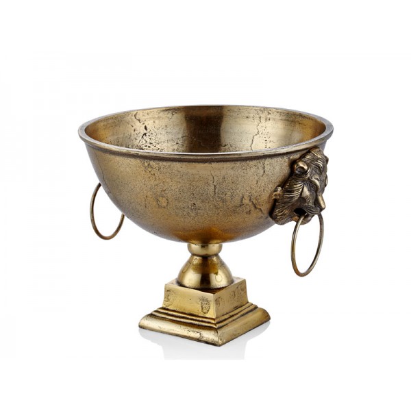 LION BIG BOWL ANTIK GOLD 37X41X30 CM