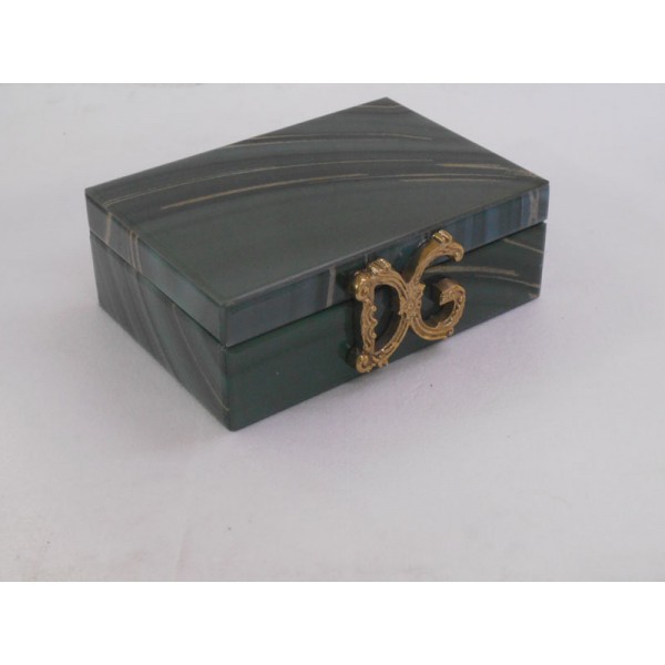 AGATE  GREEN RECTANGULAR BOX 29X20X10 CM