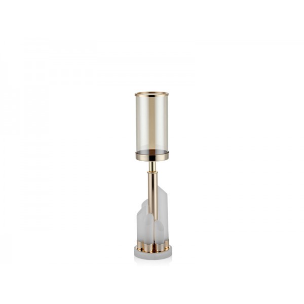 STEEPLE CONIC KUCUK MUMLUK GOLD 12X12X50 CM