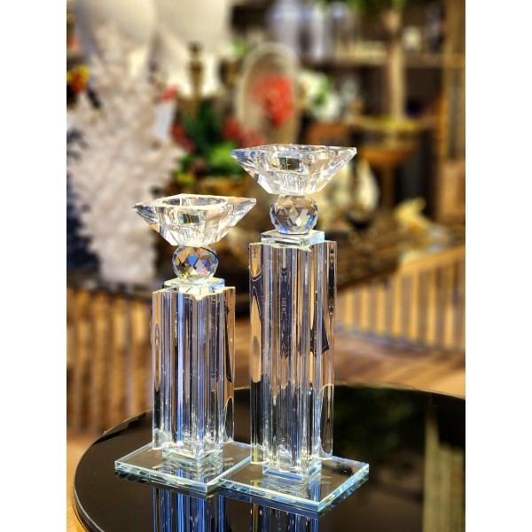 KRISTAL MUMLUK 2'LI 10X25 CM - 10X30 CM