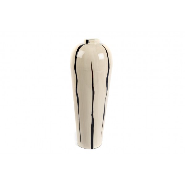 BEYAZ SIYAH METAL VAZO 23x72 cm