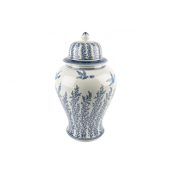 BEYAZ MAVI DALLI SERAMIK KUP 26x45 cm