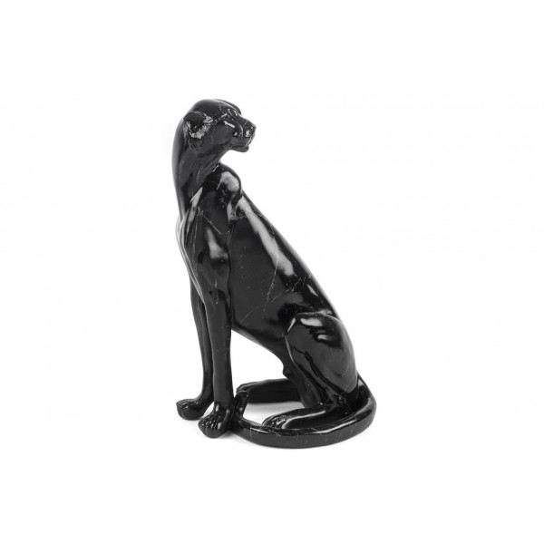 MERMERLI SIYAH LEOPAR OBJE 24x17x41 cm