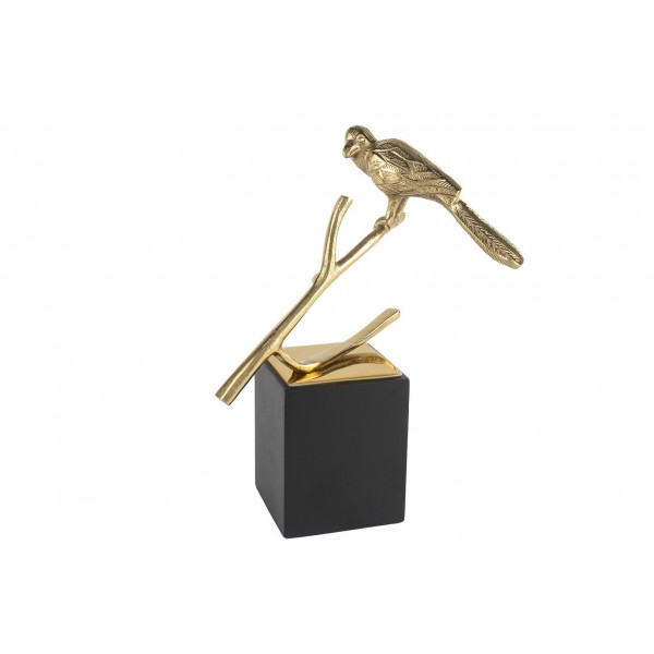 GOLD SIYAH KUS DEKOR OBJE 26x13x34cm