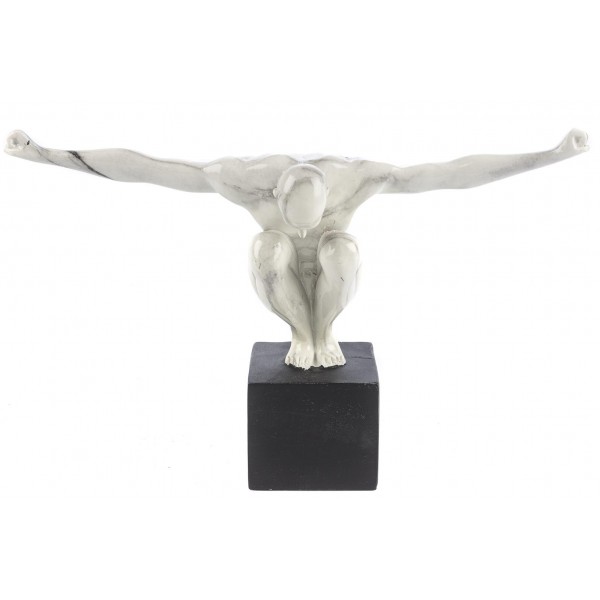 MERMERLI BEYAZ ERKEK RESIN OBJE 32x8x21cm