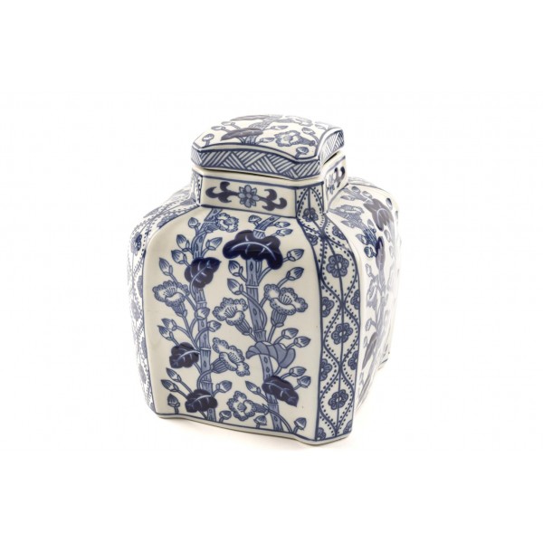 BLUE WHITE PORSELEN KAPAKLI KUP 16x20cm