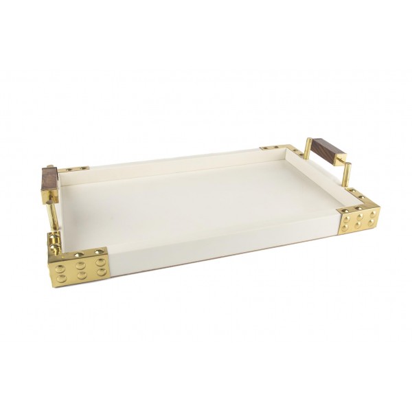 BEYAZ GOLD RESIN TEPSI 43x26x3cm