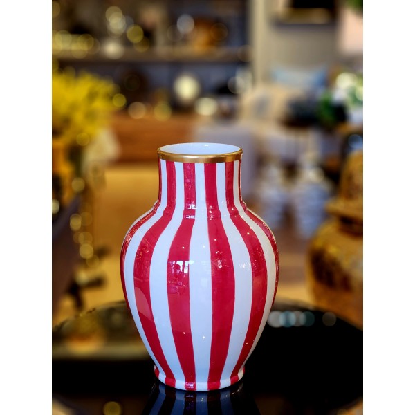 PALMIYE VAZO PIJAMA DESEN KIRMIZI BEYAZ 30 CM