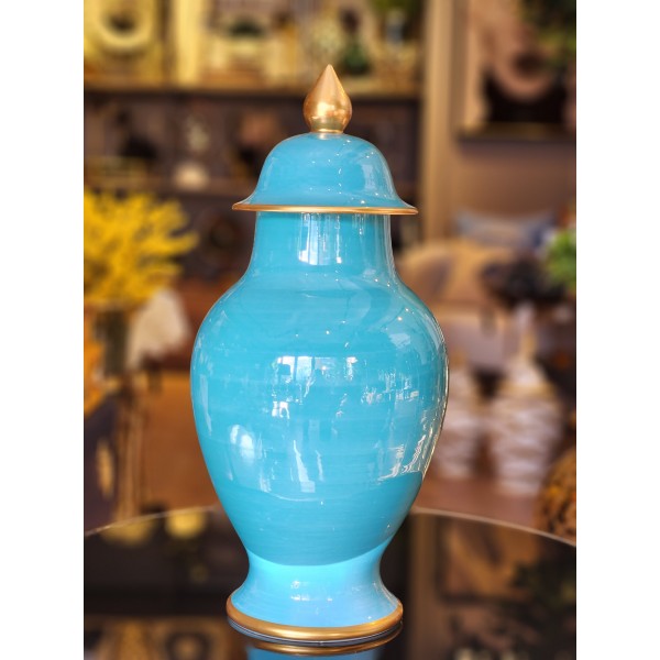 VEZIR KUP TURKUAZ ALTIN SPIRAL 30 CM